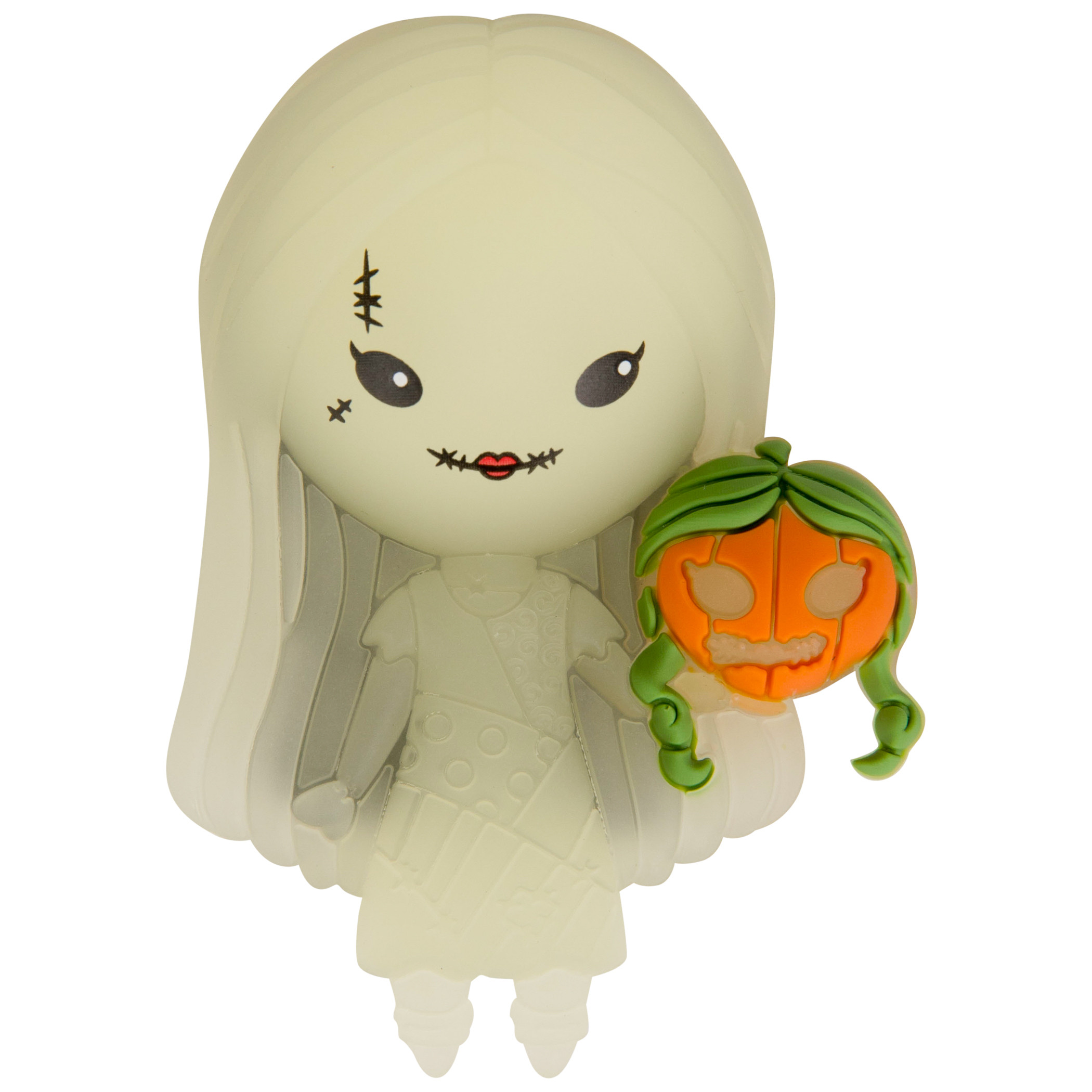 The Nightmare Before Christmas Sally with A Pumpkin Head Glow in The Dark 3D Foam Magnet